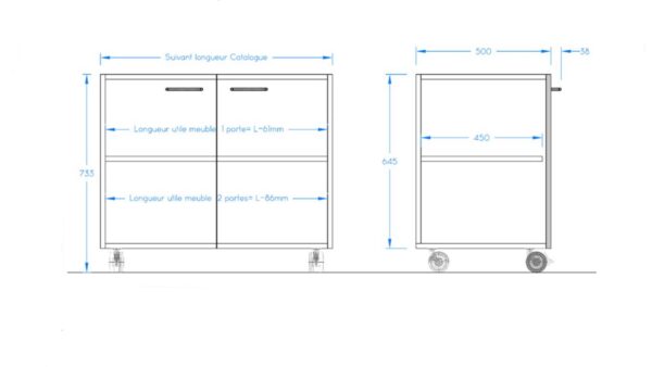 Meuble 1porte schema